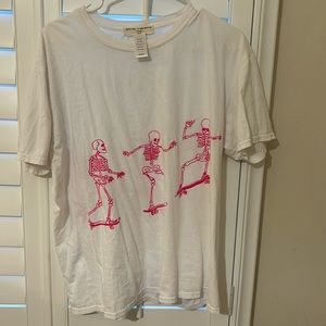 Urban outfitters pink skeleton graphic Tee one size